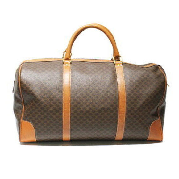 Celine Triomphe Leather Macadam travel Bag Brown Boston - Picture 1 of 4